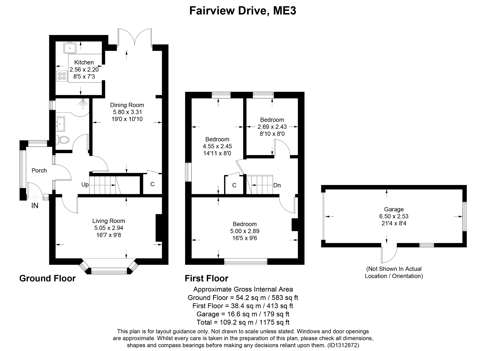 12 Fairview Drive, Higham, Kent floorplan