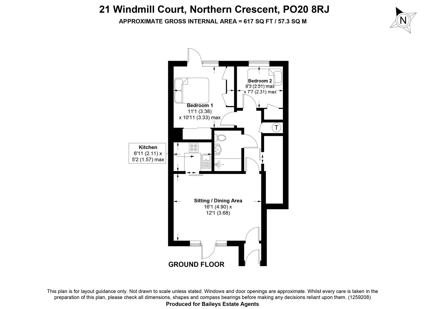 21, Windmill Court, Nr Chichester floorplan