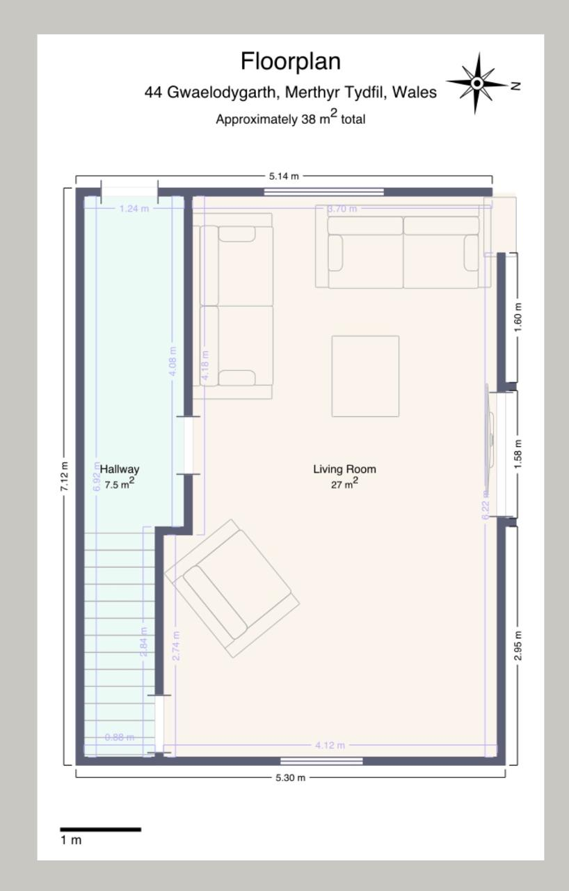 44, Gwaelodygarth, Merthyr Tydfil floorplan