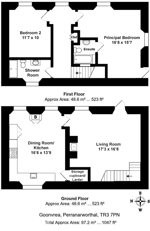 Copper Beech, Goonvrea House, Truro floorplan