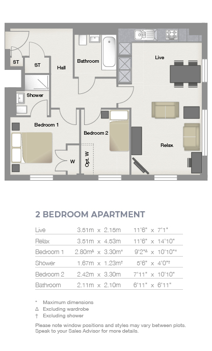 2 Bedrooms Flat for sale in 