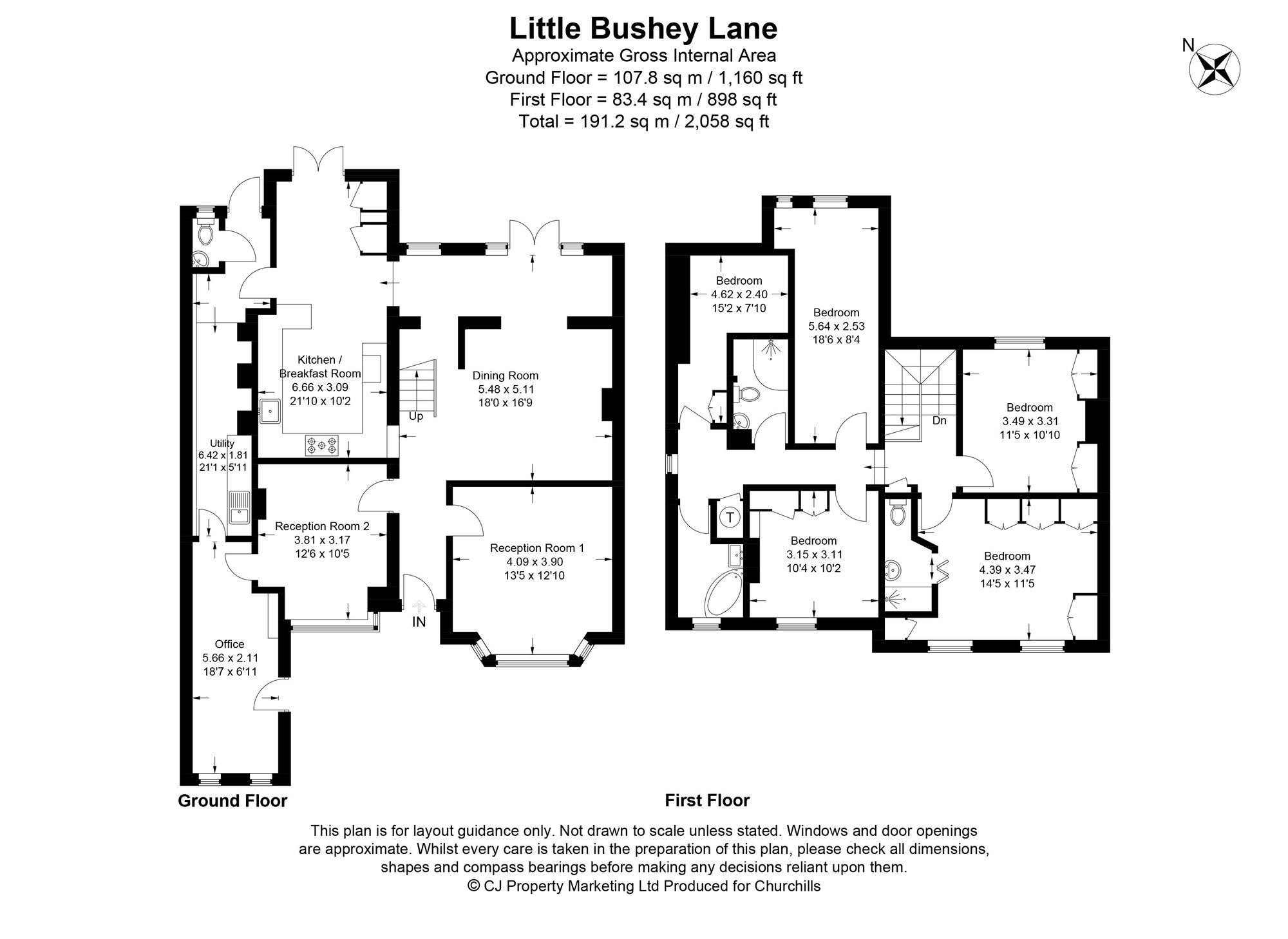 44 Little Bushey Lane, Bushey floorplan