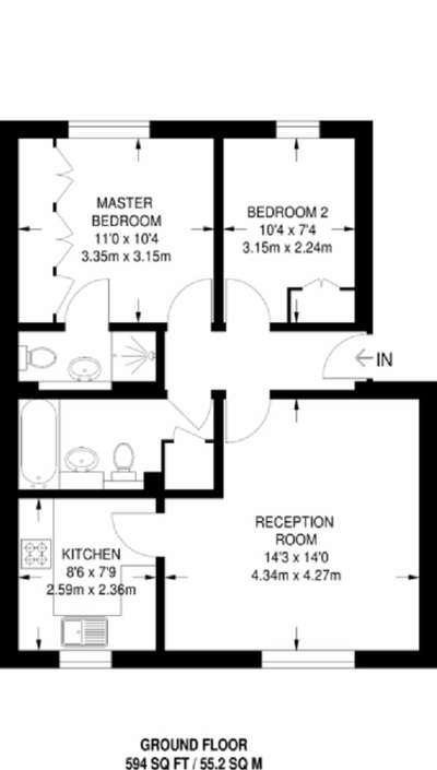 2 Bedrooms Flat for sale in Massingberd Way, London SW17