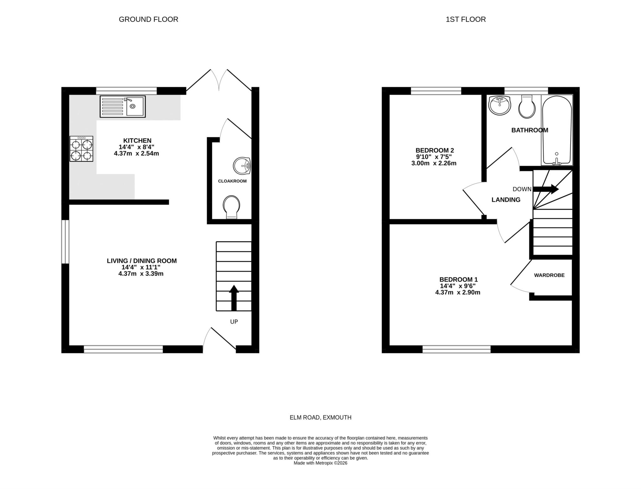 1a, Elm Road, Exmouth floorplan