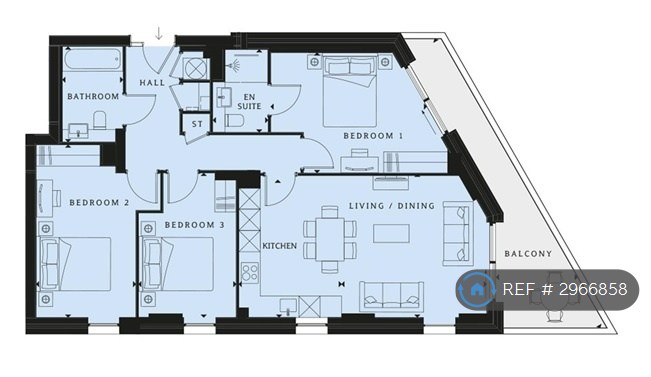 Apartment, Distel Apartments Telegraph Avenue, London floorplan