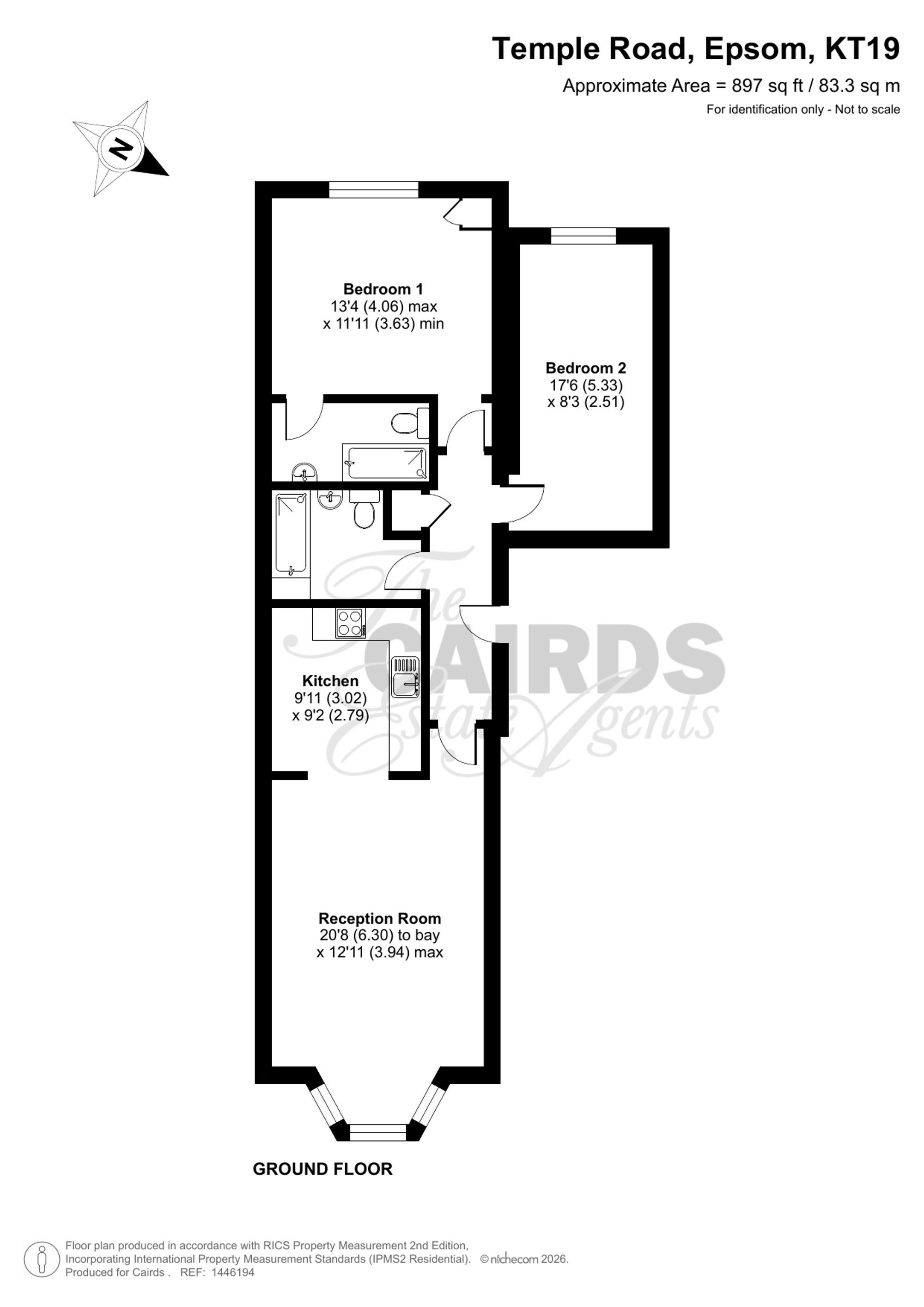 Flat 2, 23 Temple Road, Epsom floorplan