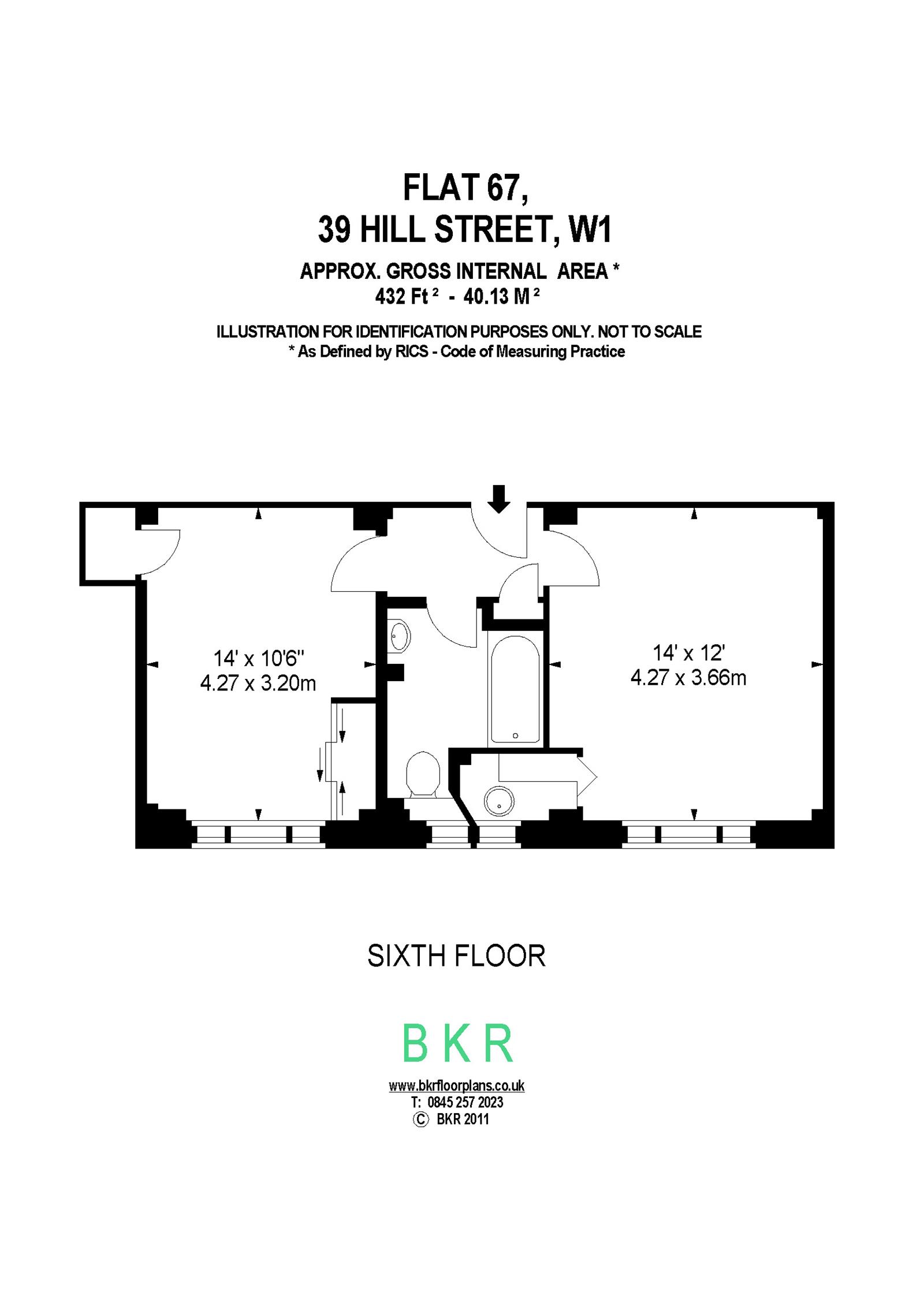 67, GARDEN HOUSE, 39 HILL STREET, London floorplan