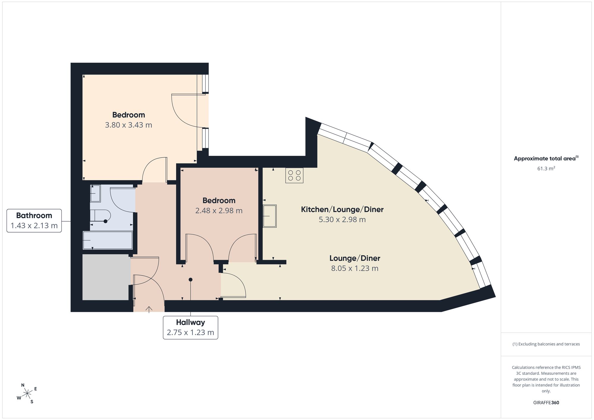 Apt 33, Forth Banks Tower Forth Banks, Newcastle Upon Tyne floorplan