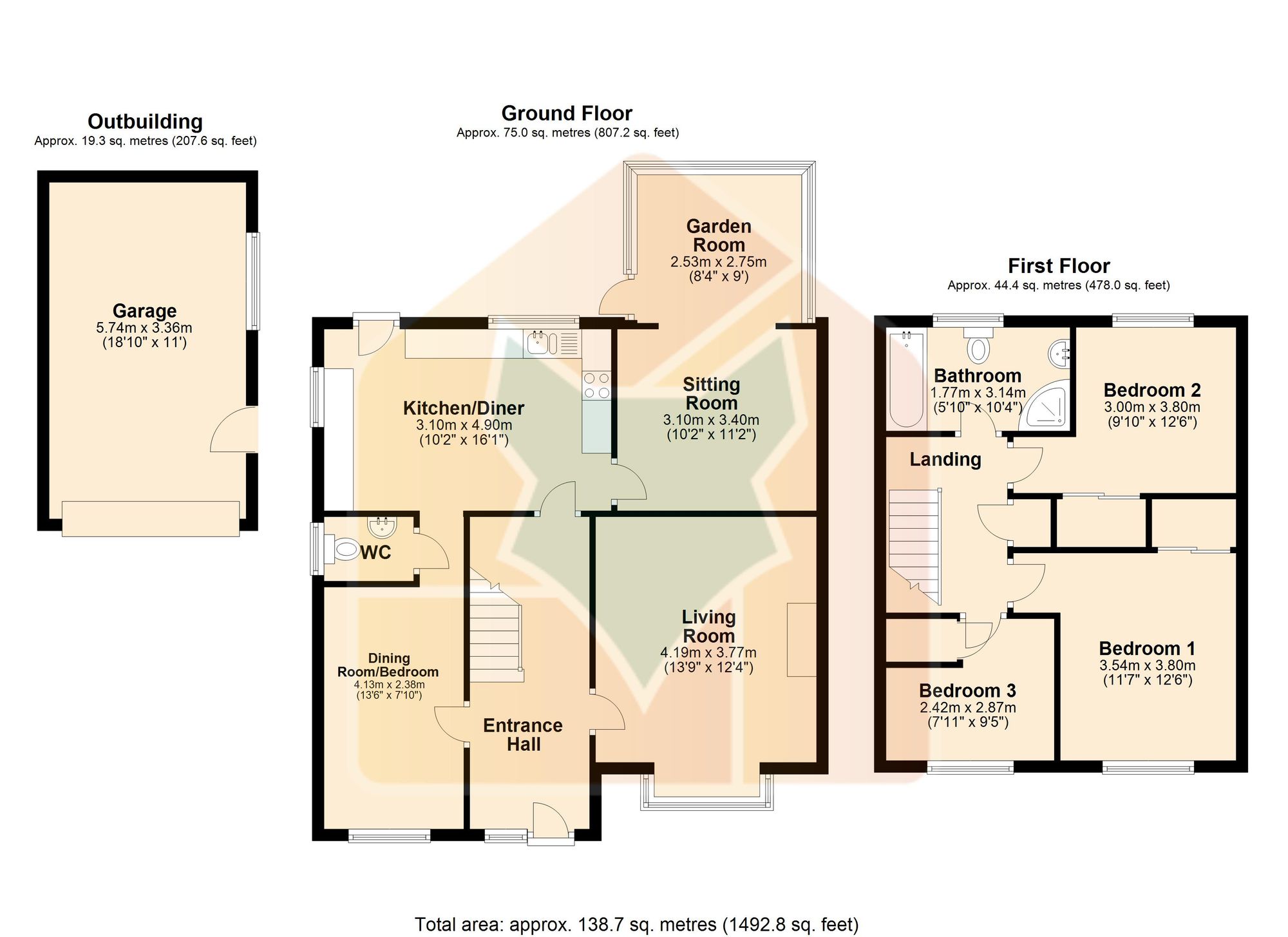 8 Priory Way, Gainsborough floorplan