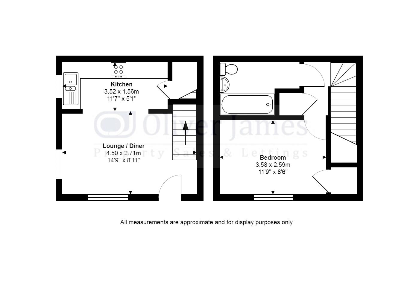 1 bed semidetached house to rent in Bramley Close, Offord D'arcy, St