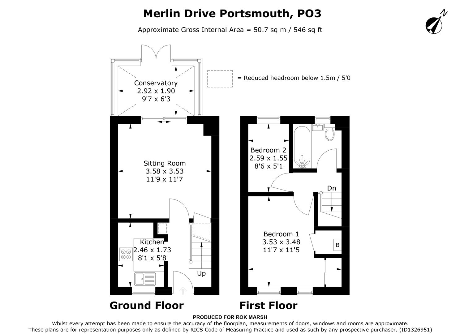 50, Merlin Drive, Portsmouth floorplan