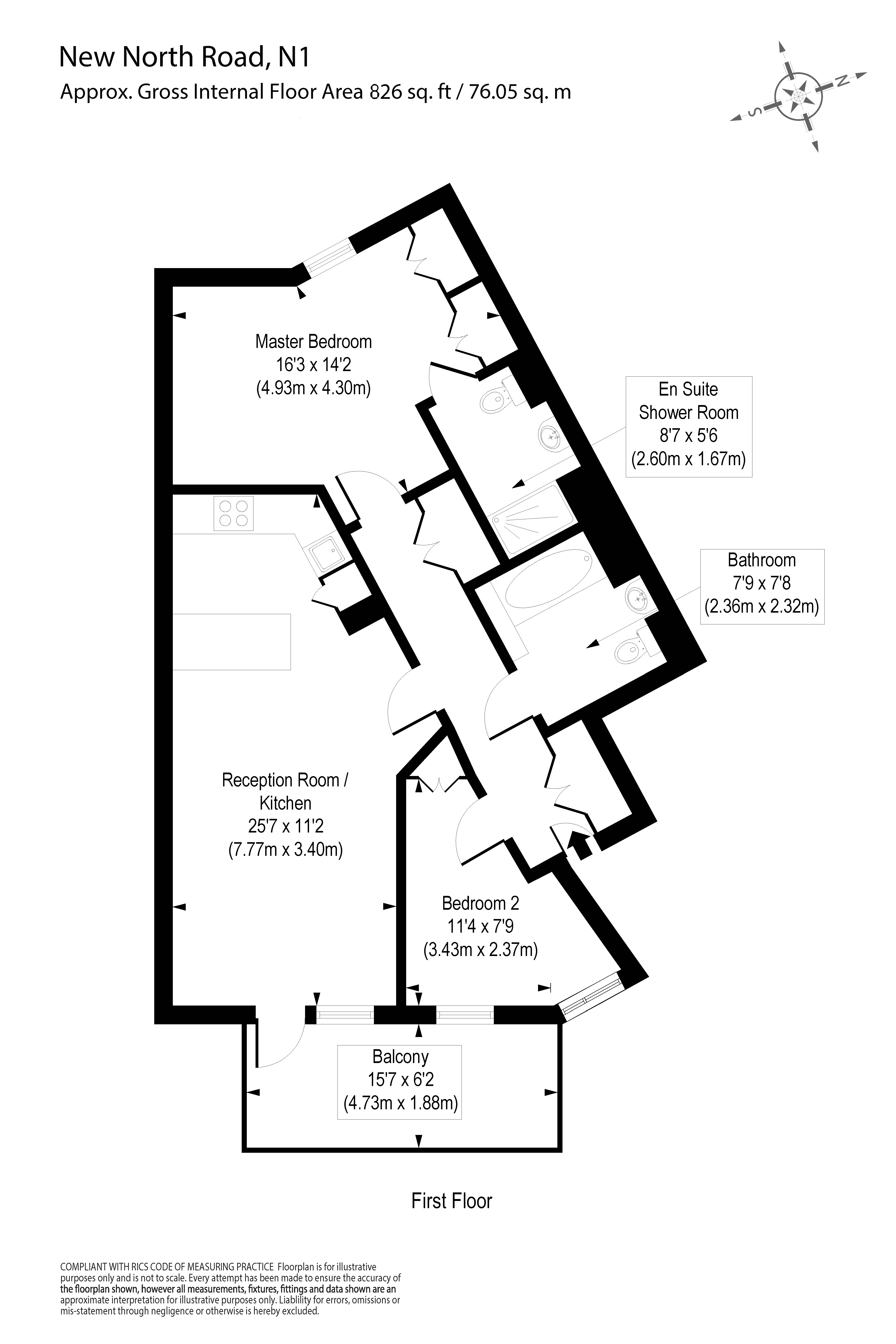 2 Bedrooms Flat to rent in New North Road, London N1