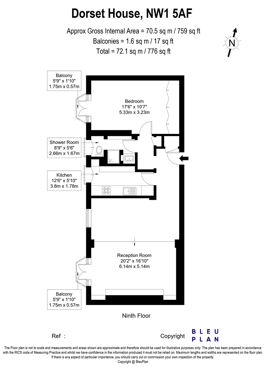 94, Dorset House, London floorplan