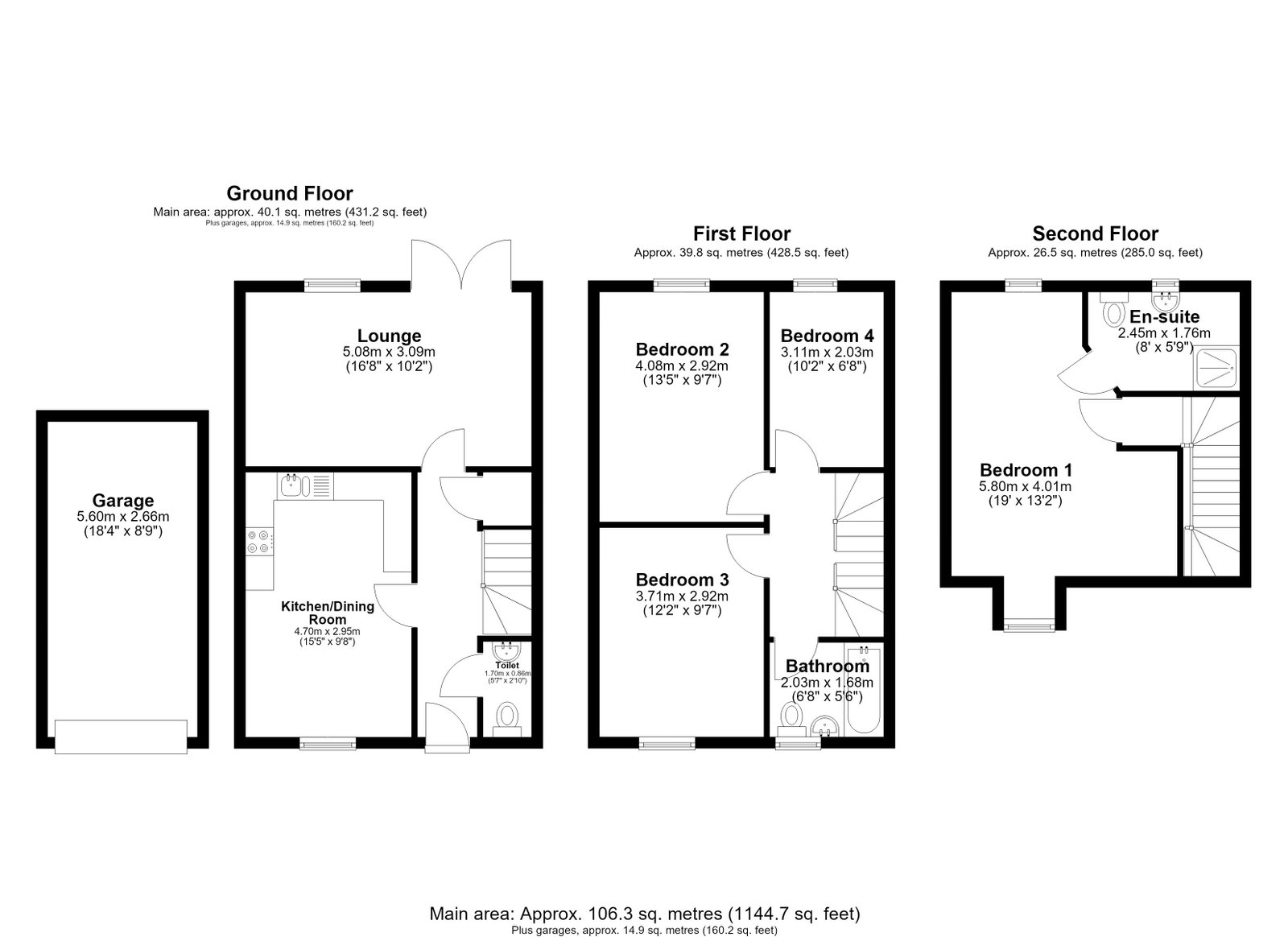 Thillans, Bedford floorplan
