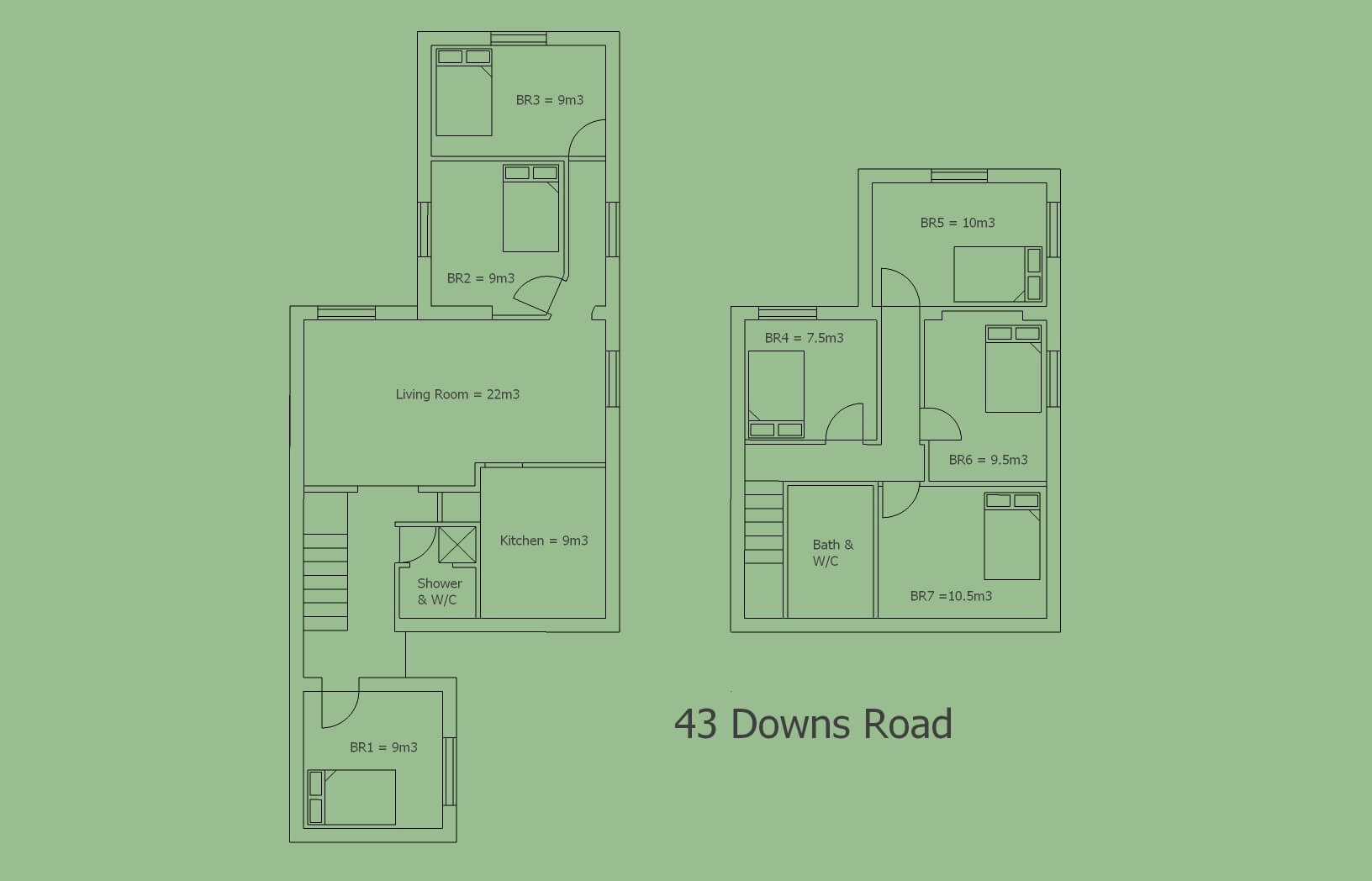 43, Downs Road, Canterbury floorplan
