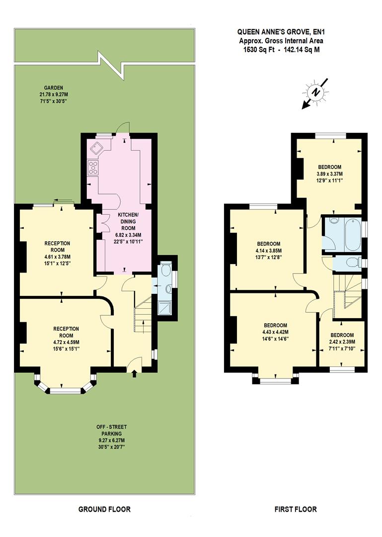 4, Queen Annes Grove, Enfield floorplan