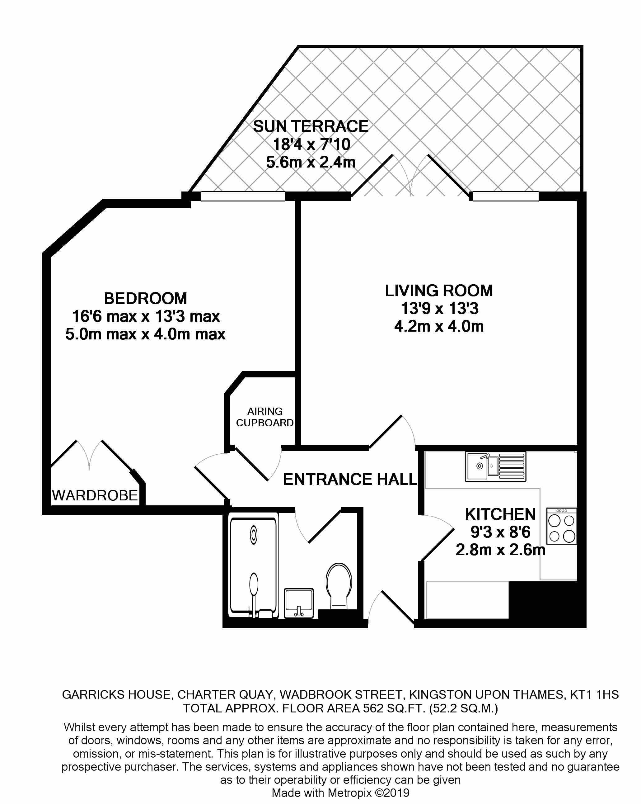 1 Bedrooms Flat for sale in Garricks House, Charter Quay, Kingston Upon Thames KT1