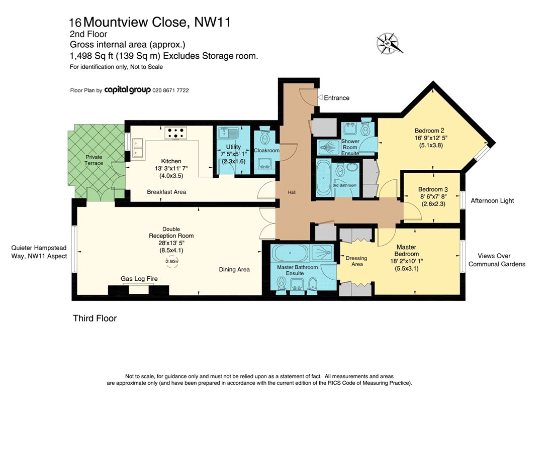 3 Bedrooms Flat to rent in Mountview Close, Hampstead Garden Suburb, London NW11