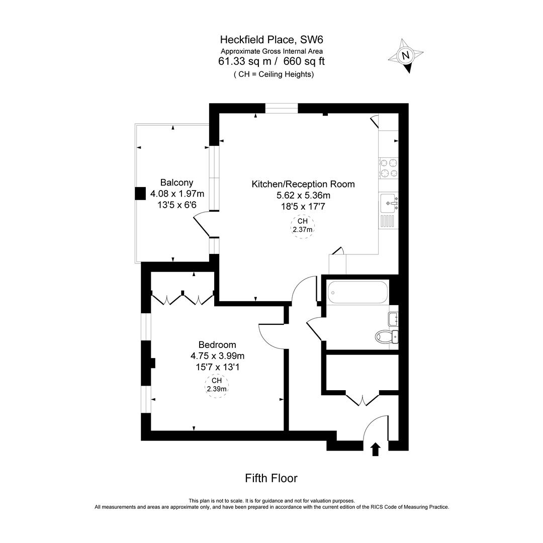 Flat 5, 1, Heckfield Place, London floorplan