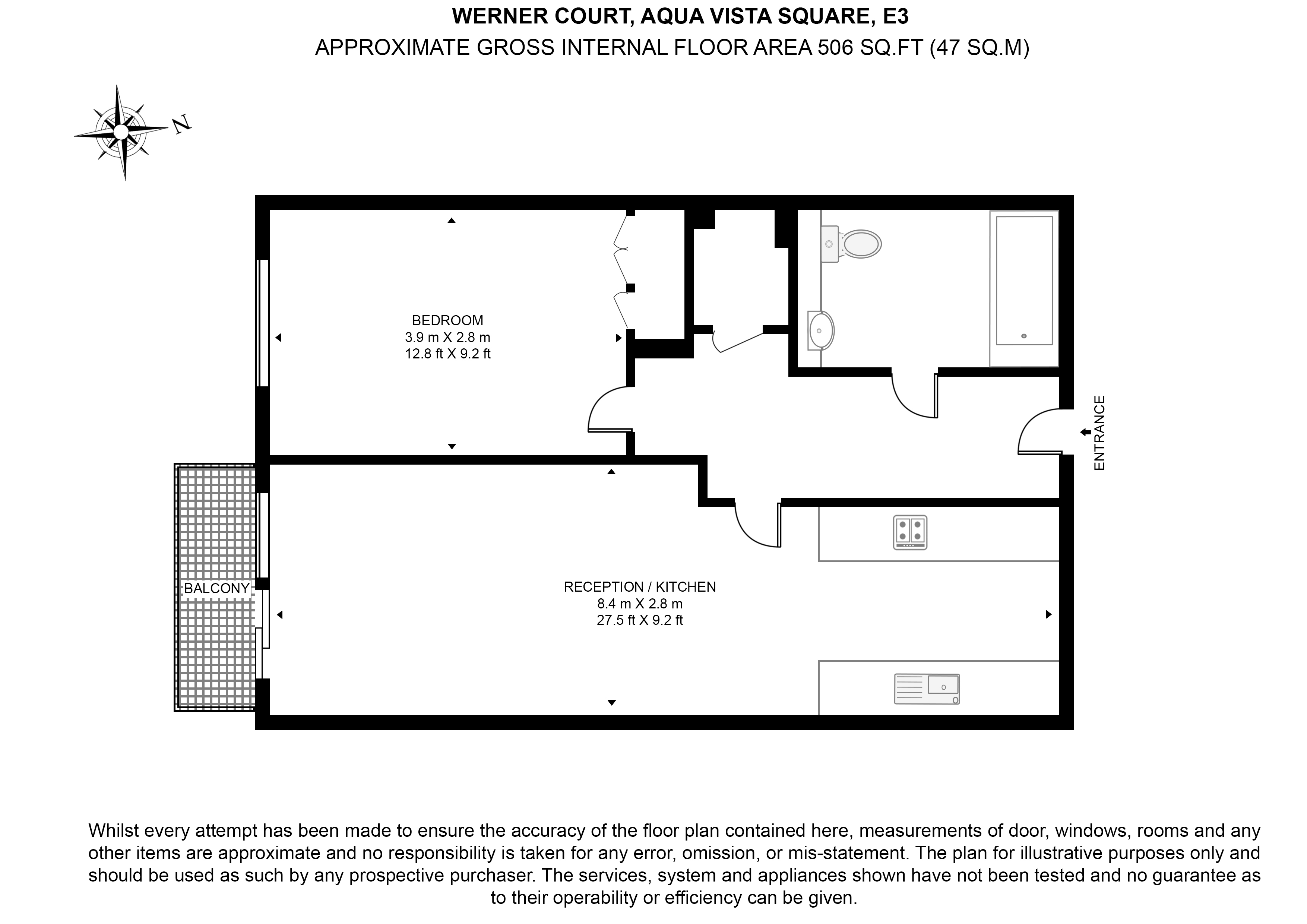 Flat 501 Werner Court, 2, Aqua Vista Square, London floorplan