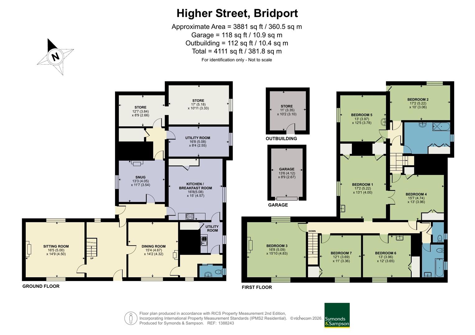 Myrtle House, Higher Street, Bridport floorplan