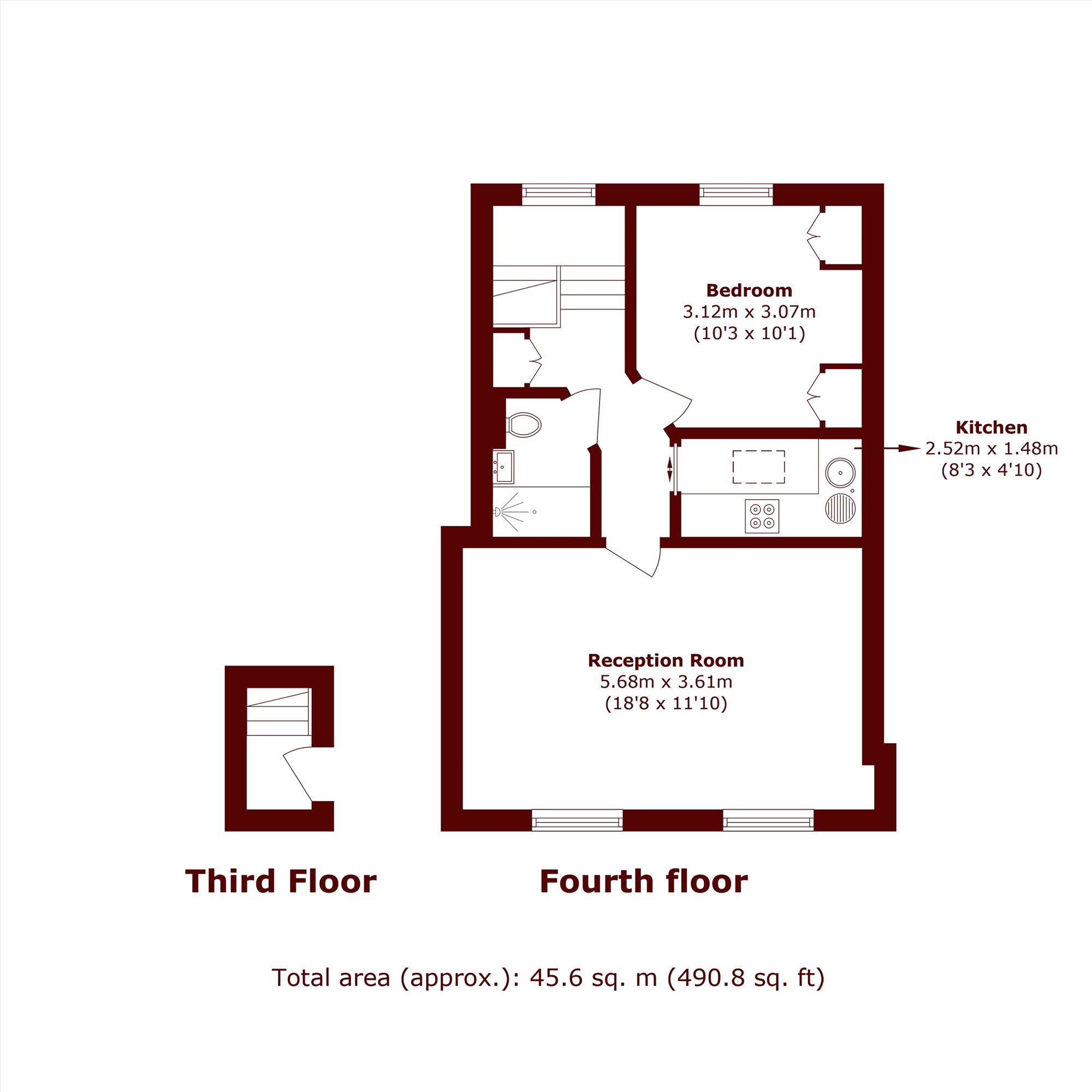 Fourth Floor Flat, 2, Sutherland Avenue, LONDON floorplan