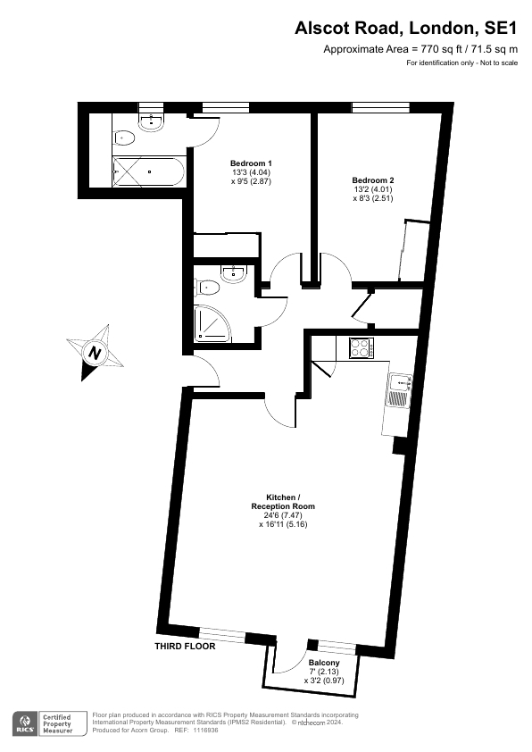 Flat 61, Artesian House, 96, Alscot Road, London floorplan