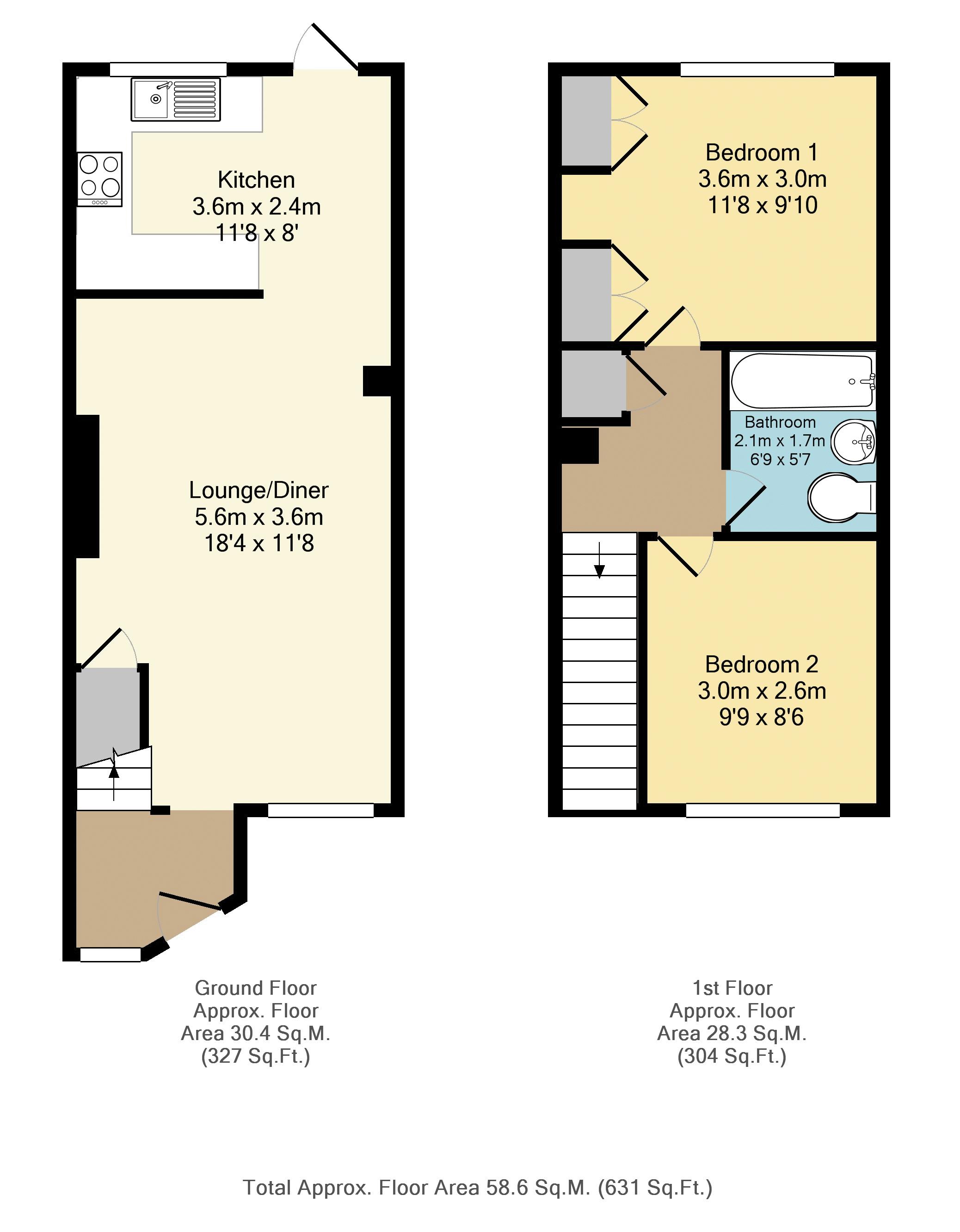 2 Bedrooms Terraced house to rent in Midwinter Avenue, Milton, Abingdon OX14