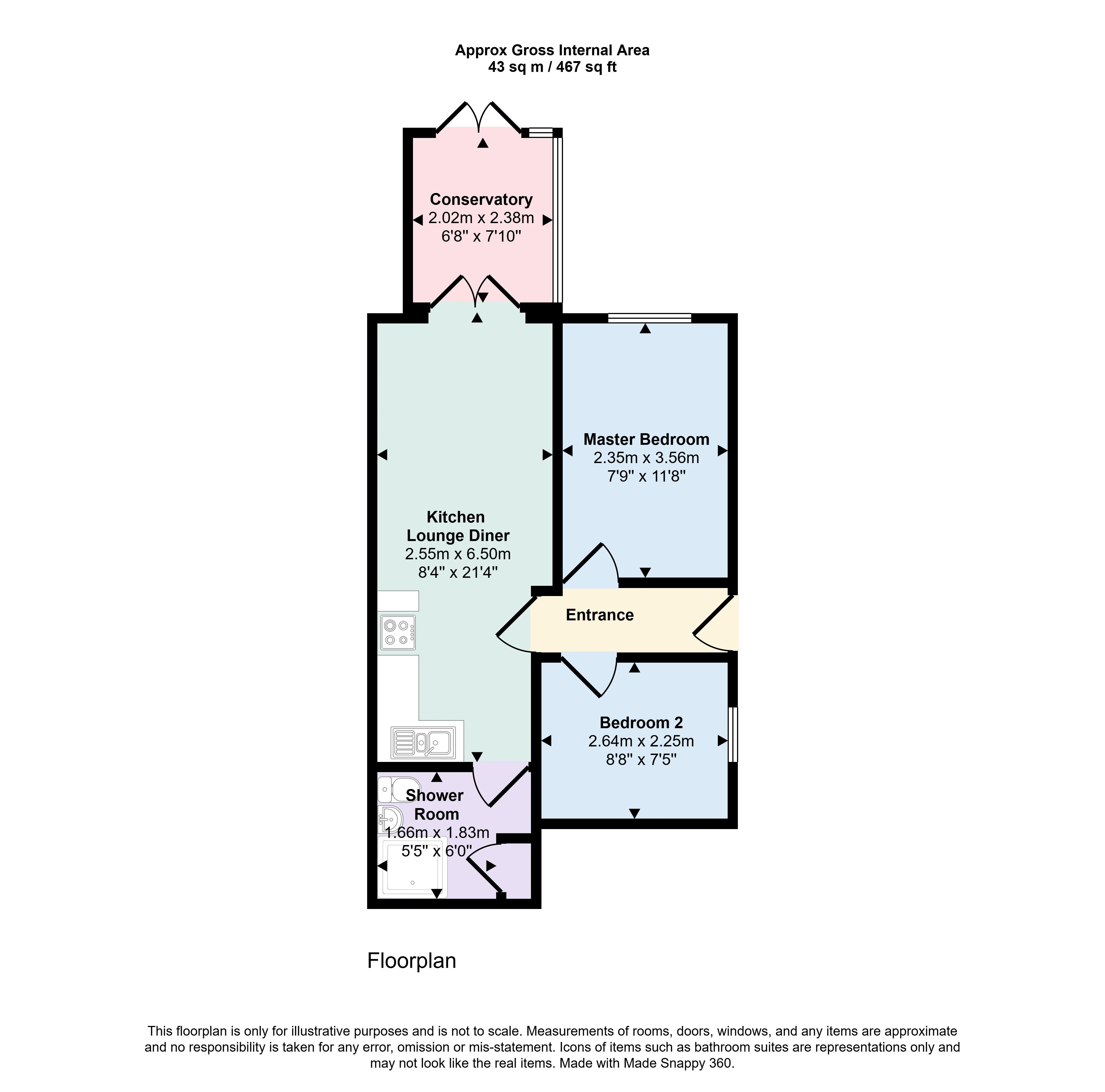 Flat 2, 134, Alma Road, Bournemouth floorplan