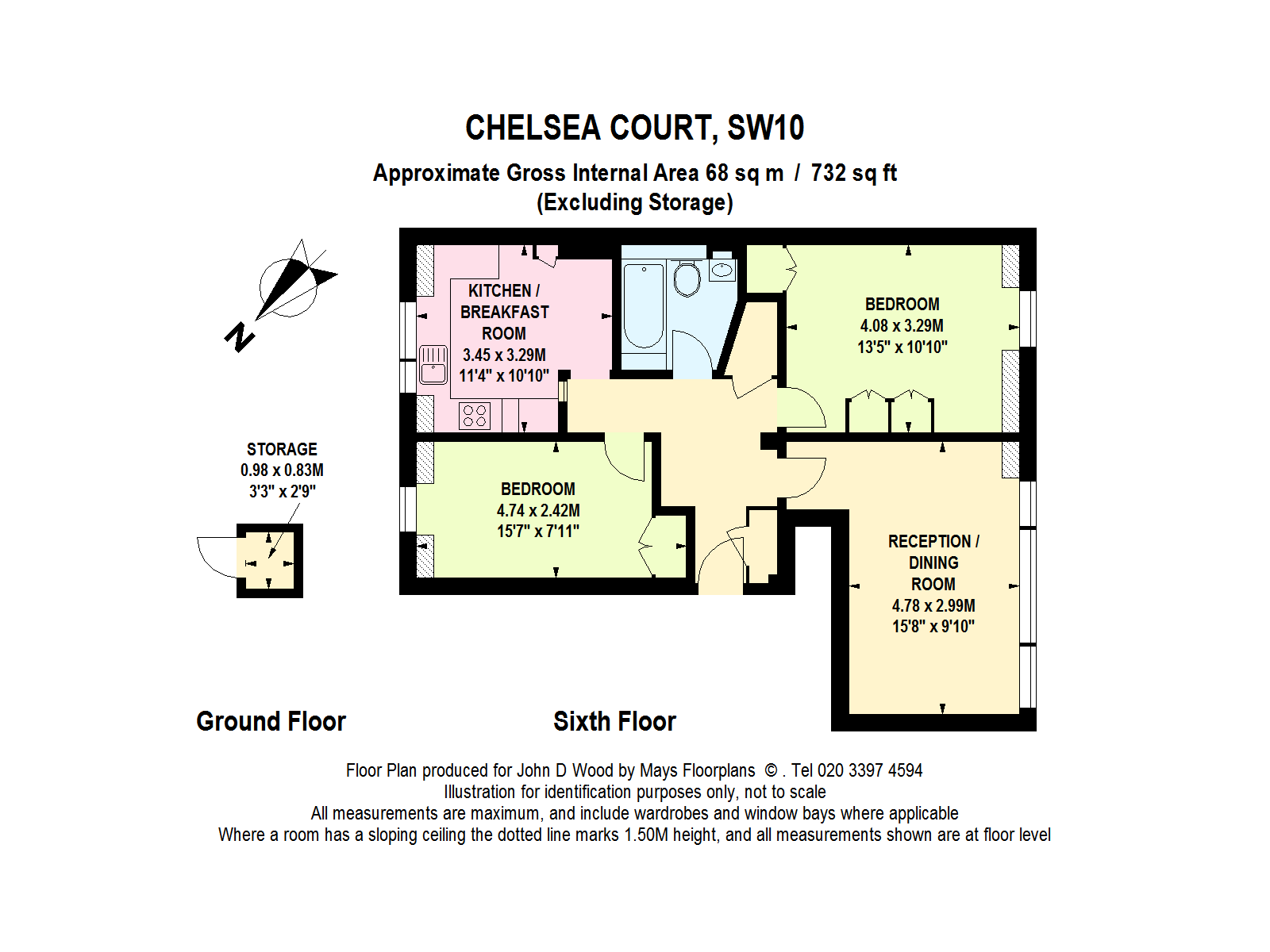 2 Bedrooms Flat for sale in Chelsea Court, 95 Elm Park Gardens, Chelsea, London SW10