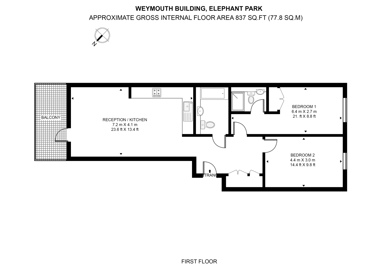 Flat 106,, Weymouth Building, Elephant & Castle floorplan