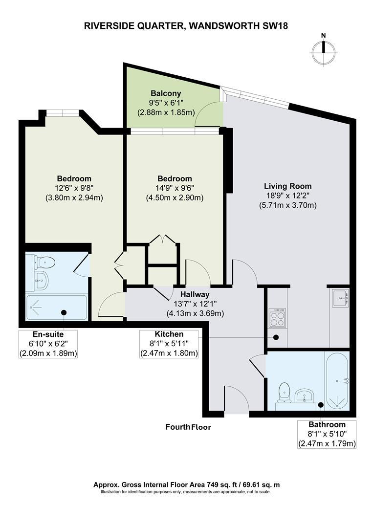 404, 1, Riverside Quarter, Wandsworth floorplan