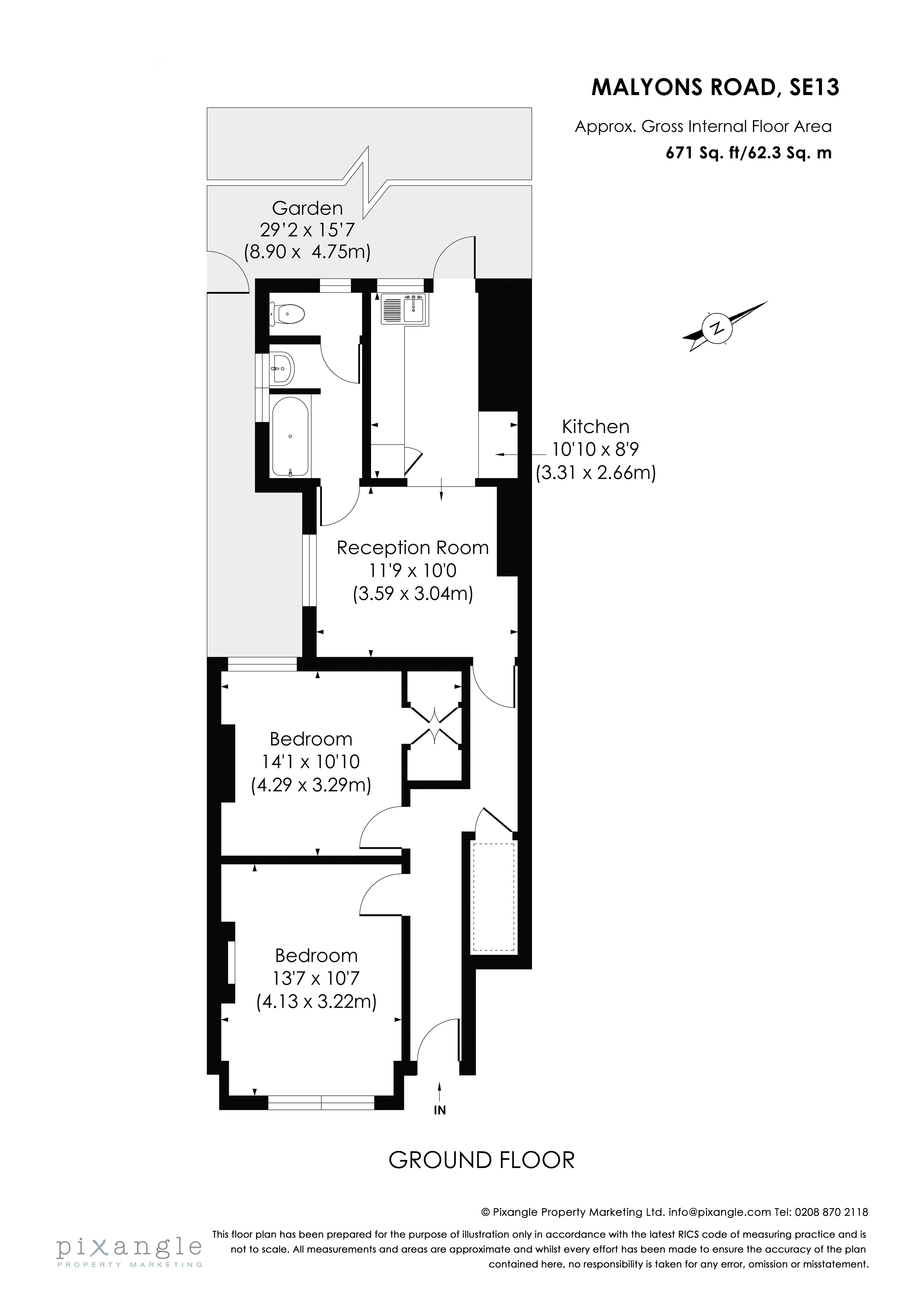 2 Bedrooms Flat to rent in Malyons Road, London SE13