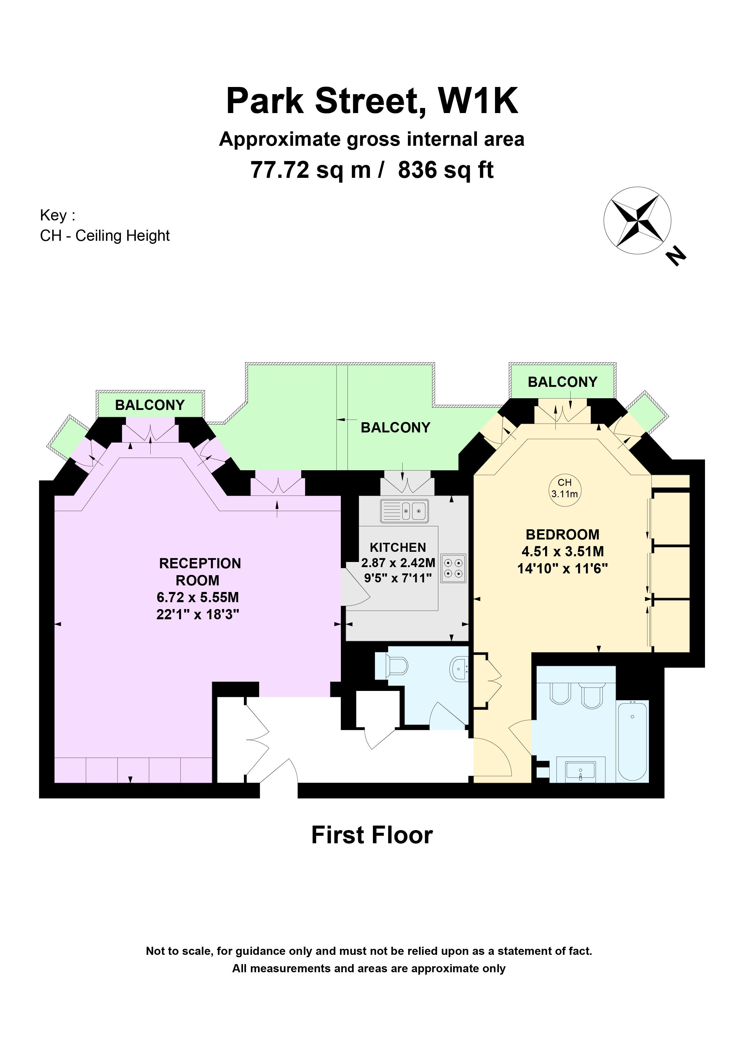 Flat 5, 106, Park Street, London floorplan