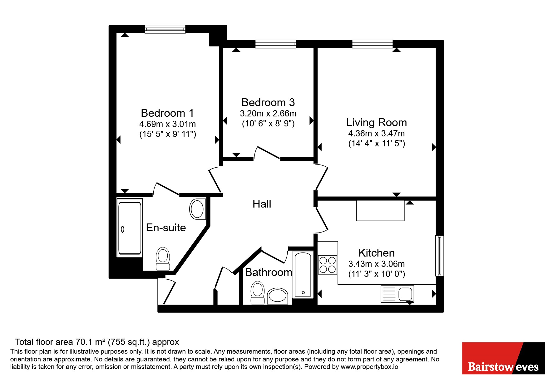 Flat 1,, St. Michaels Court, Croydon floorplan