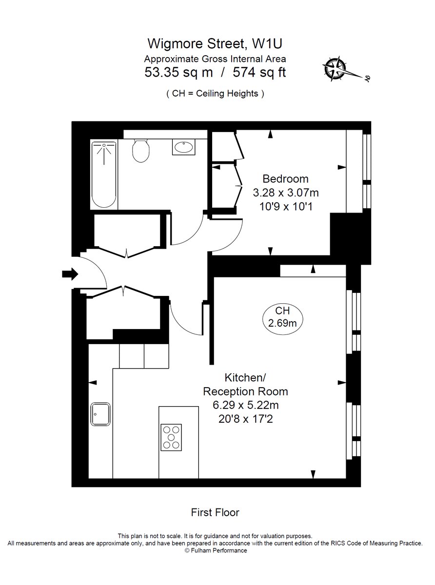 Flat 3, 75, Wigmore Street, London floorplan