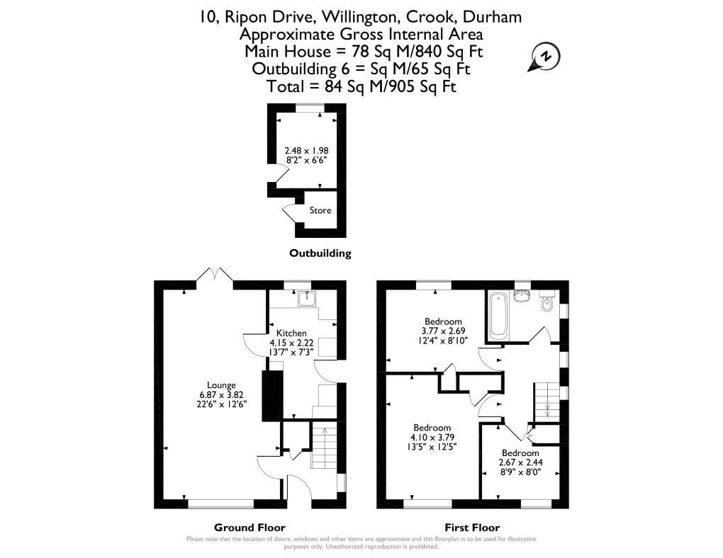 10, Ripon Drive, Willington floorplan