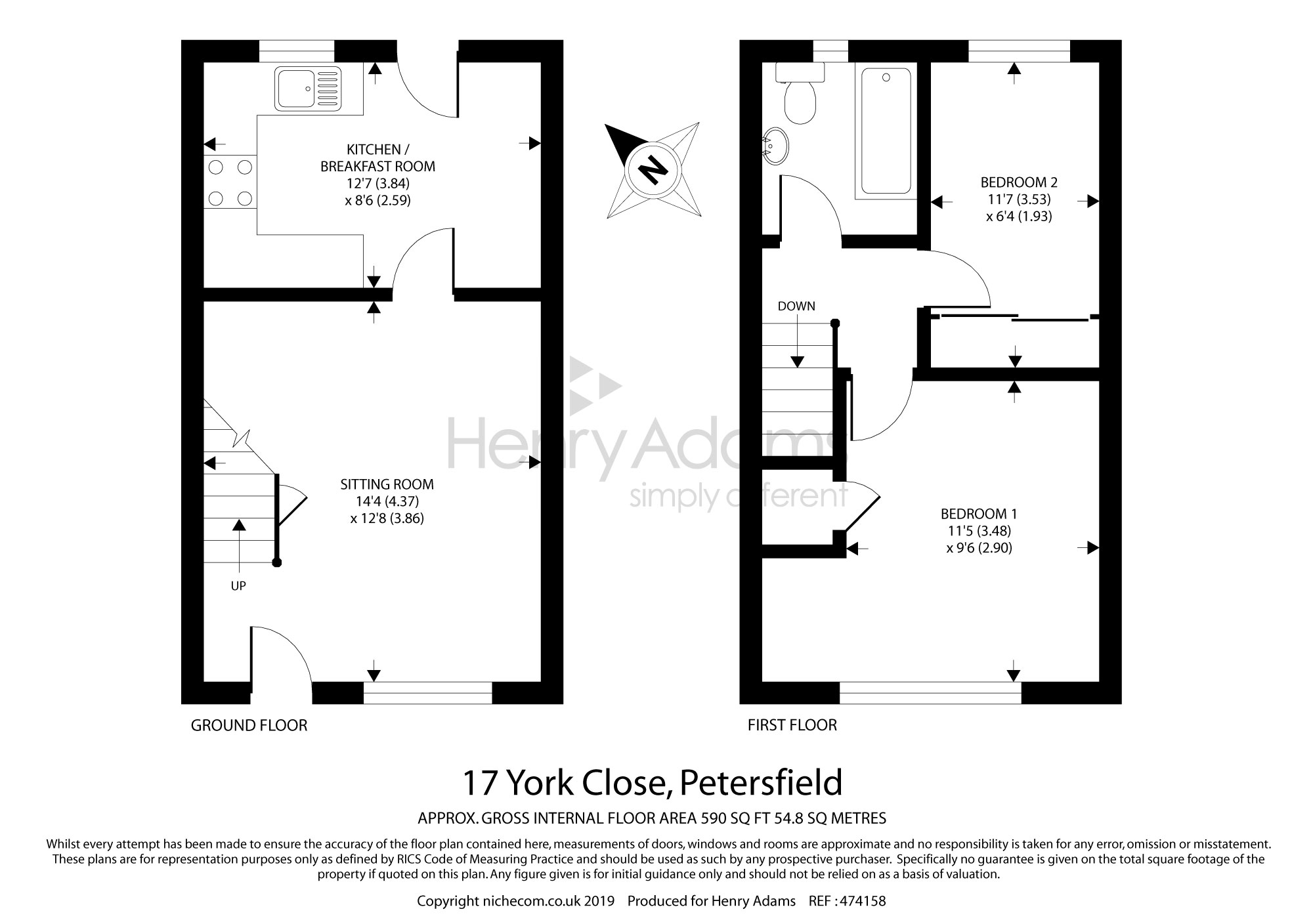 2 Bedrooms Terraced house for sale in York Close, Petersfield GU32