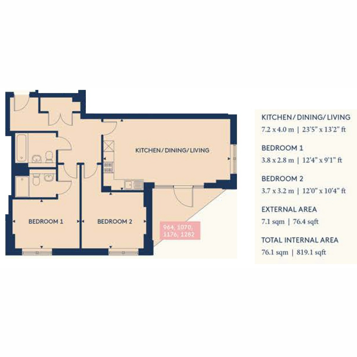 Flat 76 Bookbinder Point, Acton, W3 floorplan