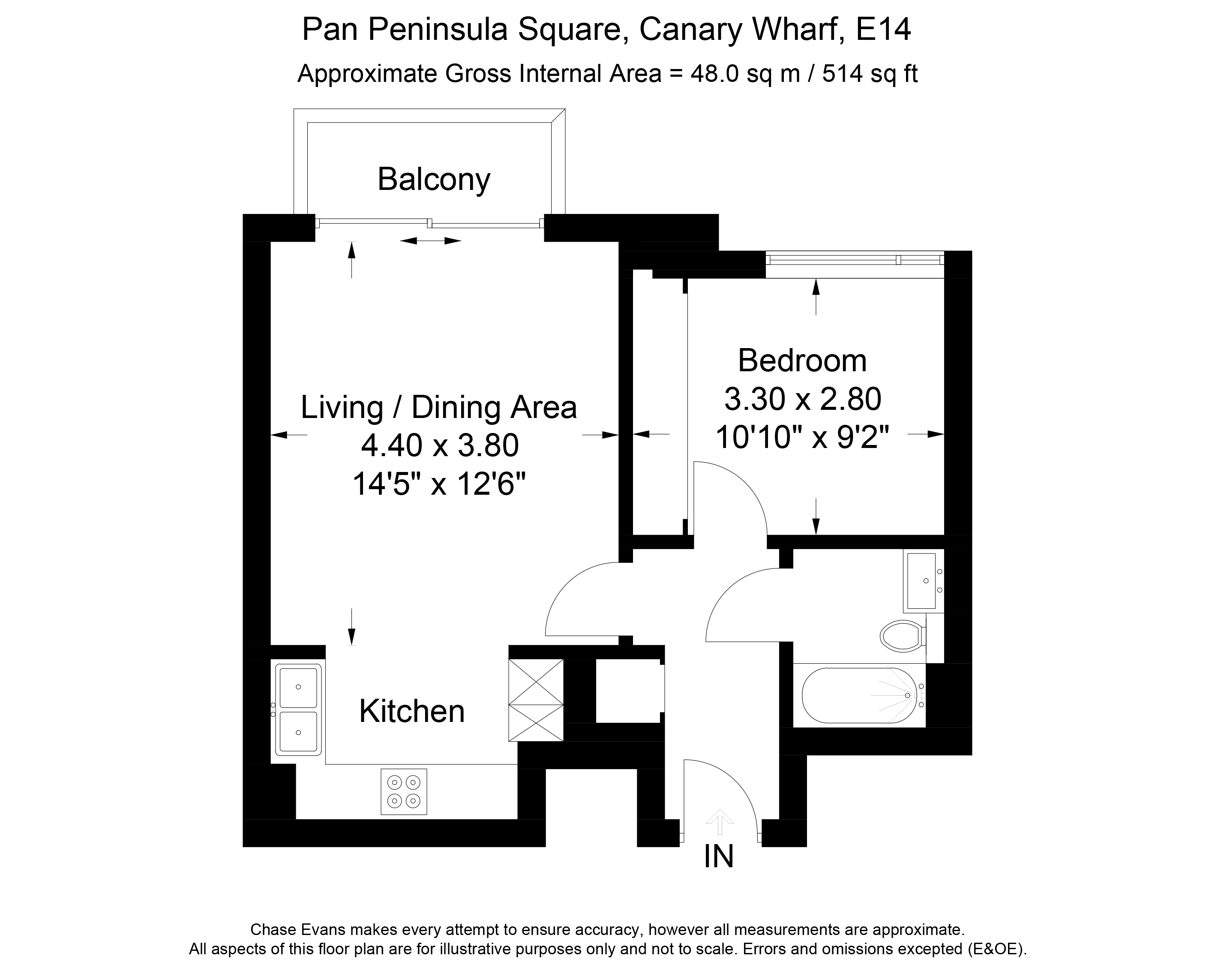 1 Bedrooms Flat to rent in Pan Peninsula Square, West Tower, Canary Wharf E14