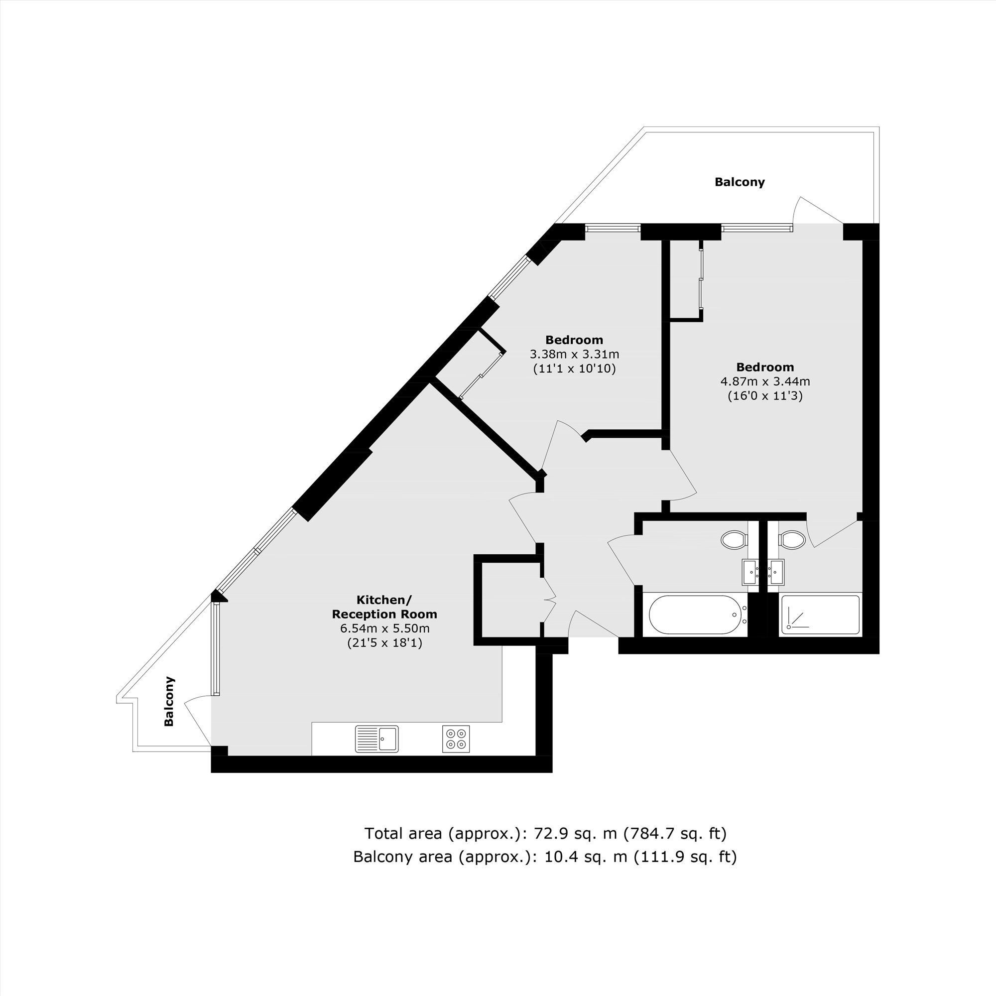 Flat 3, Overbridge House, 86, London Road, Twickenham floorplan
