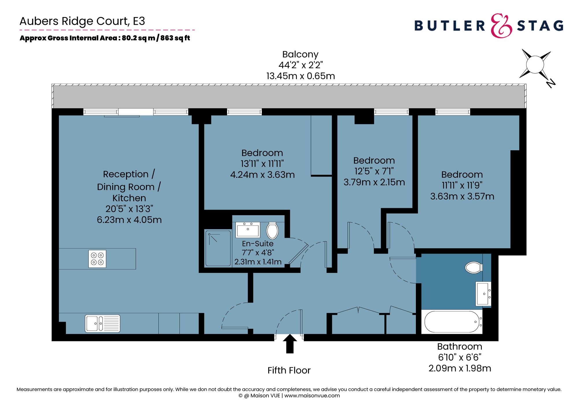Flat 47, Aubers Ridge Court, London floorplan