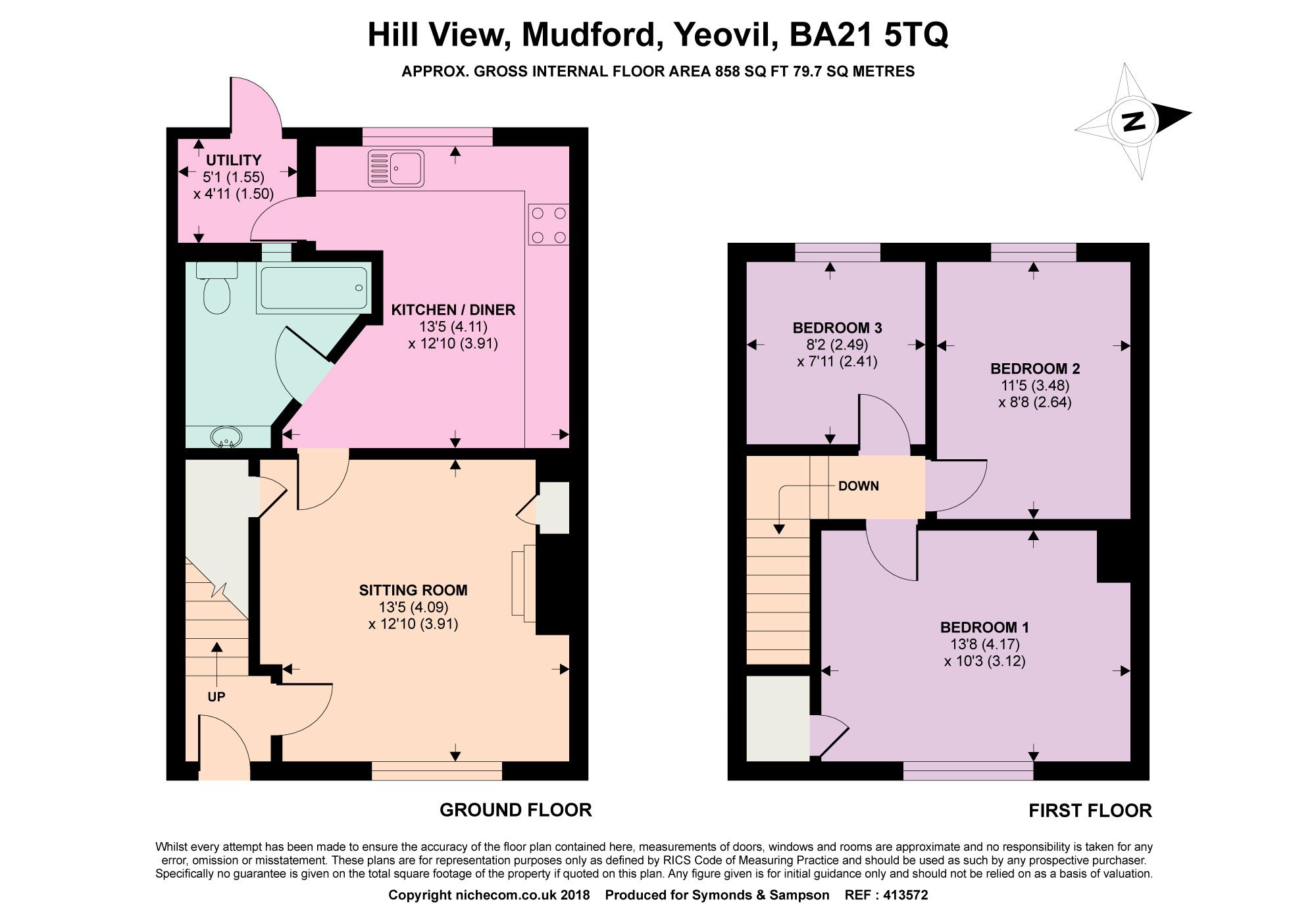 3 Bedrooms Terraced house for sale in Hill View, Mudford, Yeovil, Somerset BA21