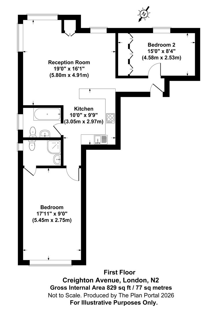 Flat 3, 202, Creighton Avenue, London floorplan