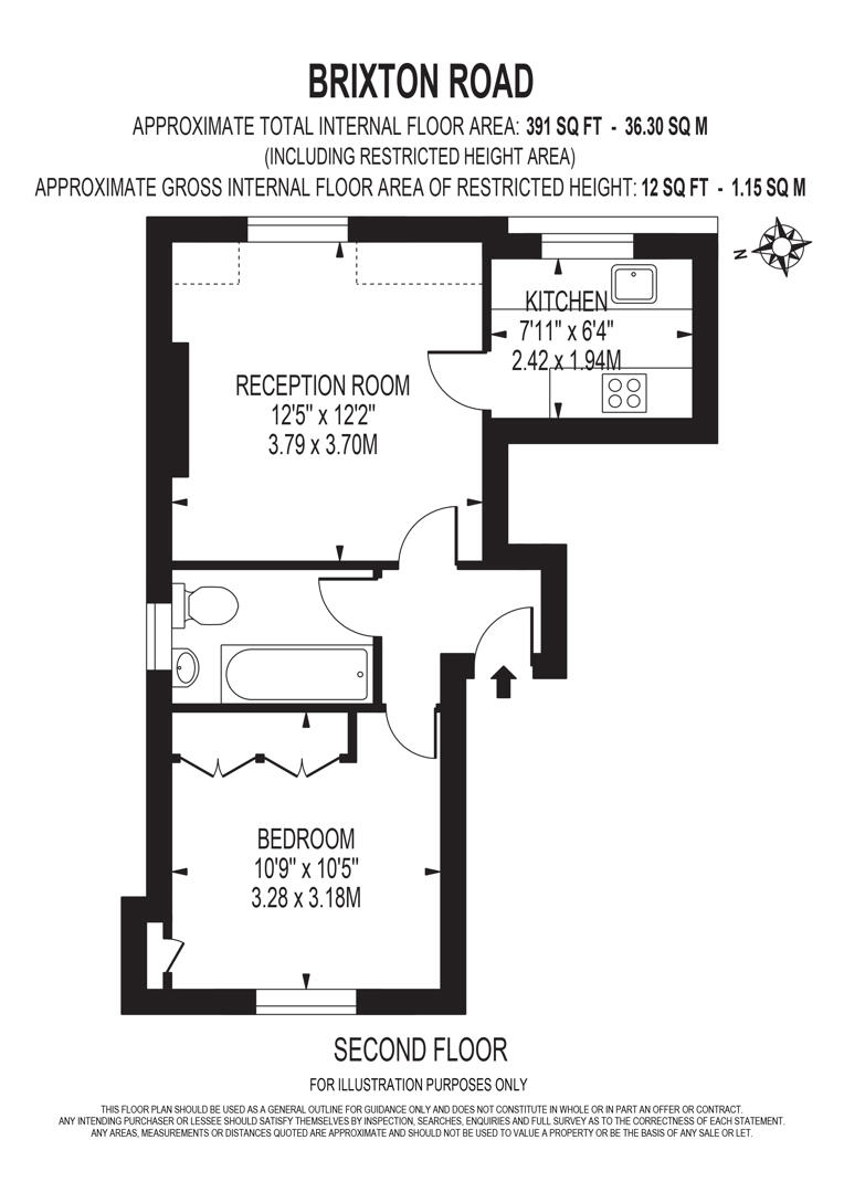 Flat 7, 162, Brixton Road, London floorplan