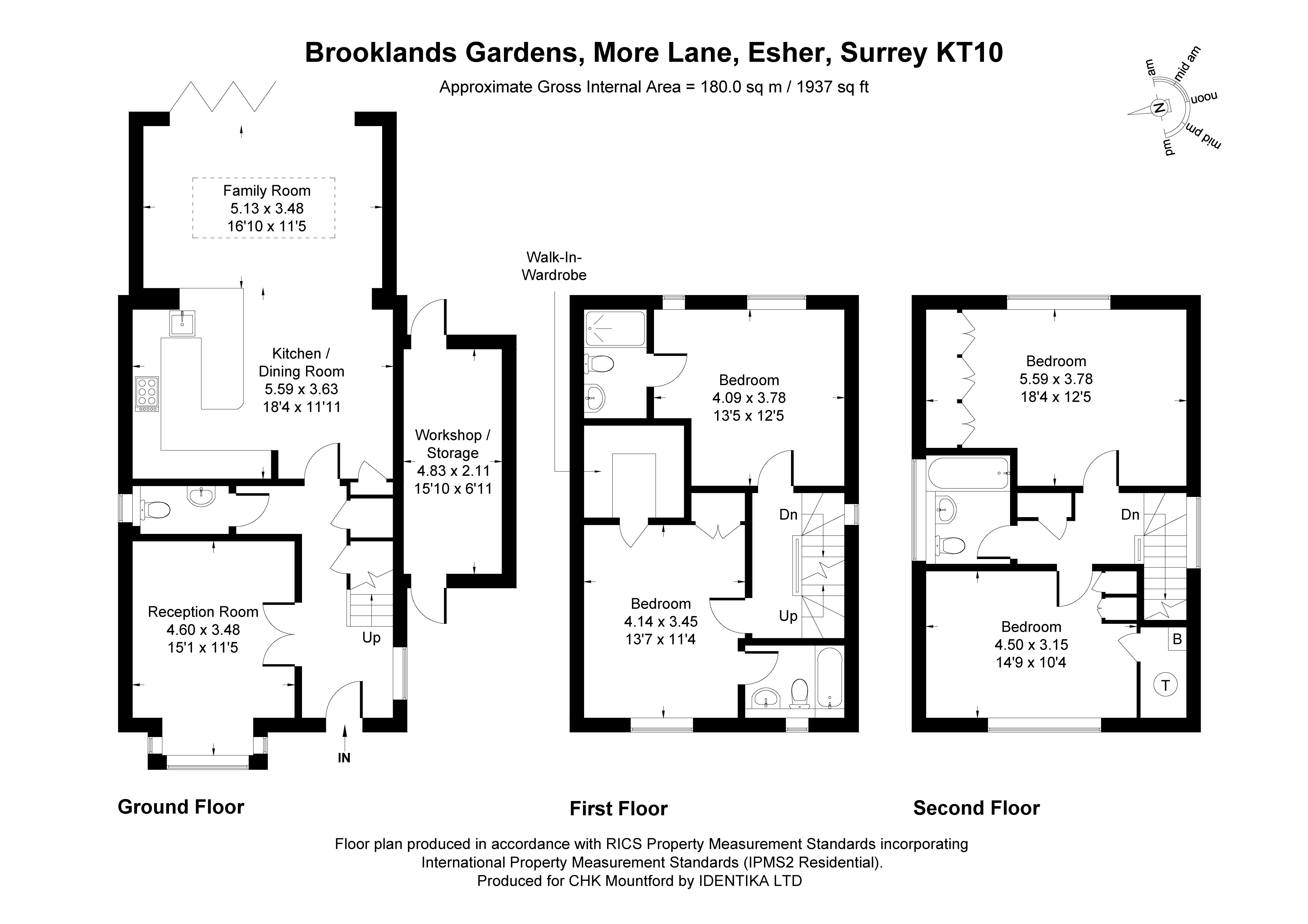 1 Brooklands Gardens,, More Lane, Surrey floorplan