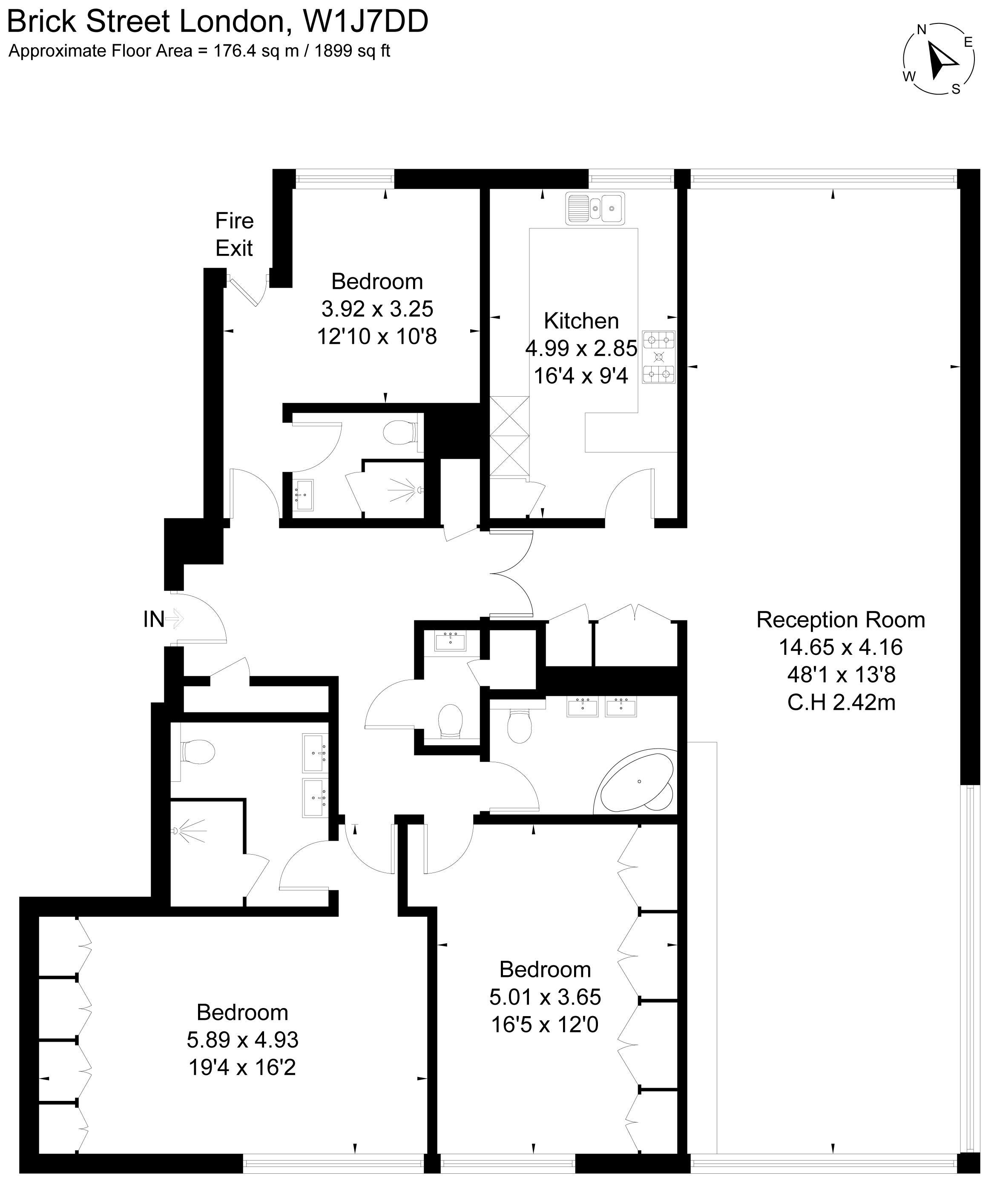 12 Park Towers, 2, Brick Street, Mayfair floorplan