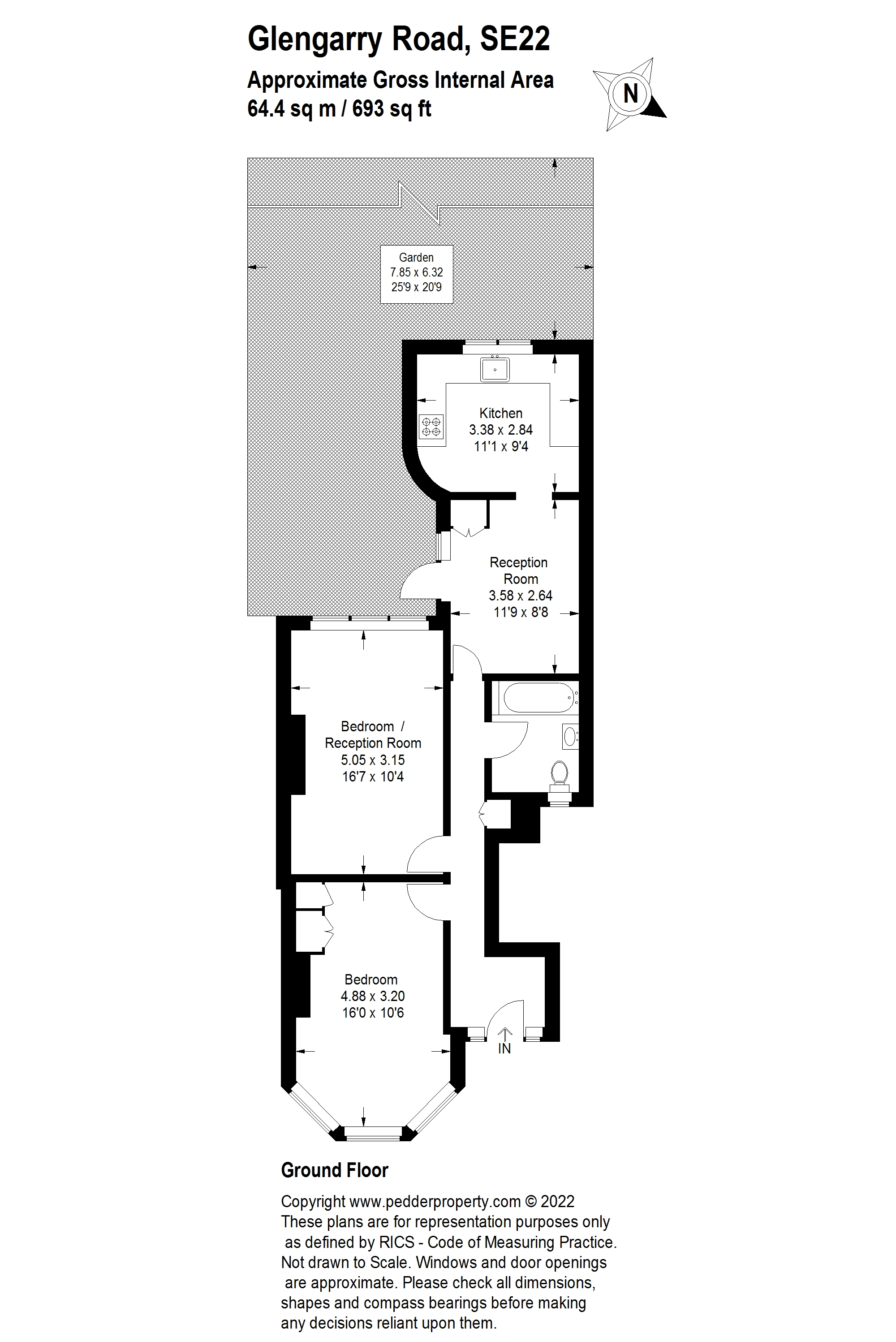 Glengarry Road, East Dulwich, London SE22, 1 bedroom flat for sale