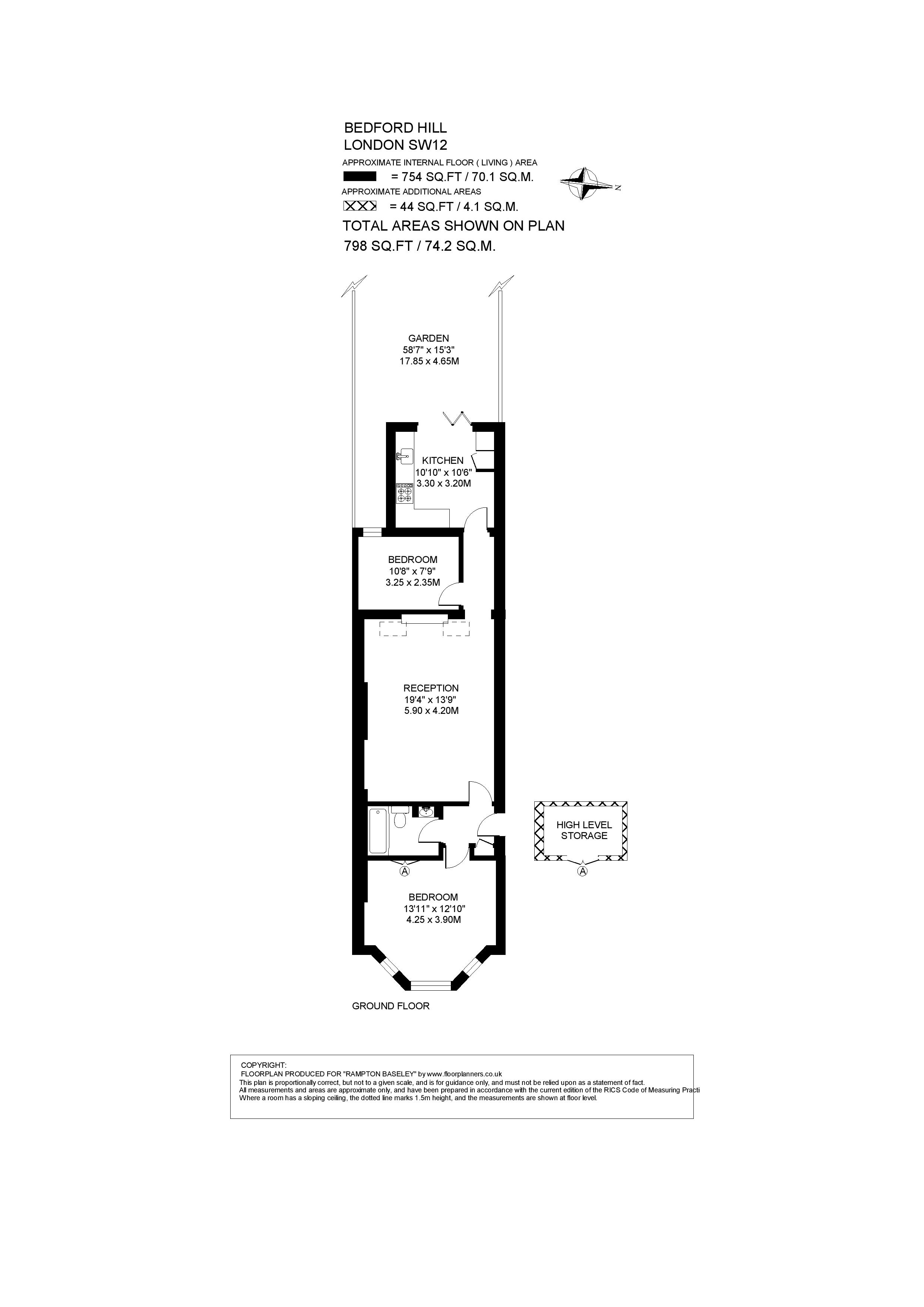 Flat B, 138, Bedford Hill, London floorplan