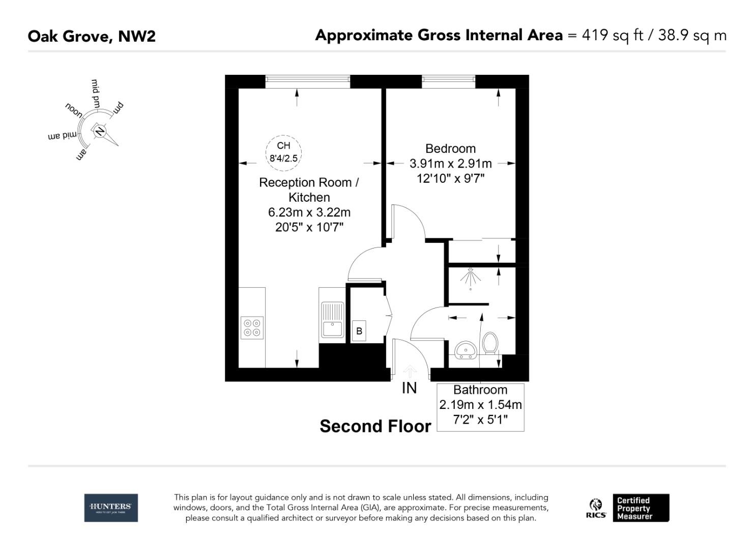 Flat 14, 59-61, Oak Grove, London floorplan
